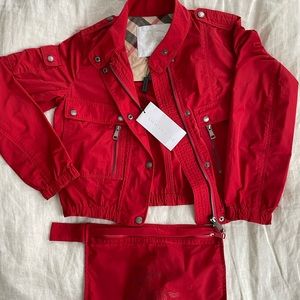 BURBERRY - red windbreaker jacket for kids